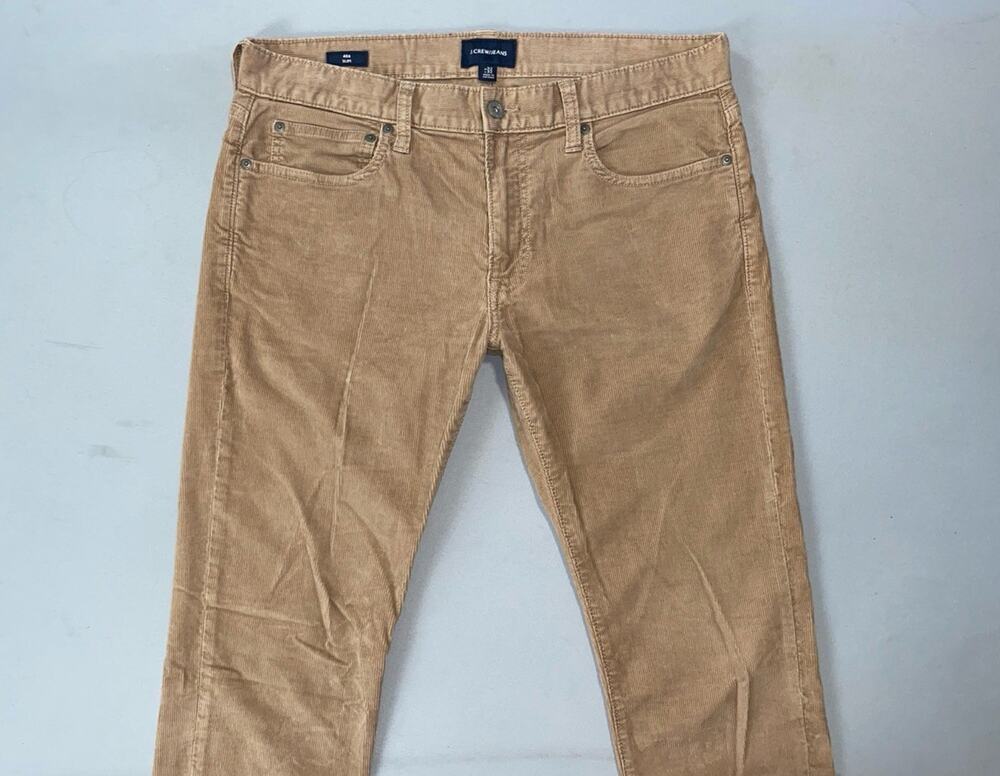 J Crew 484 Slim 5-Pocket Jean Style Corduroy Pants, Cords. Beige, Men's 32X31.